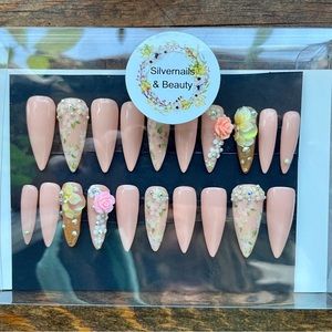 Soft peach floral gel box